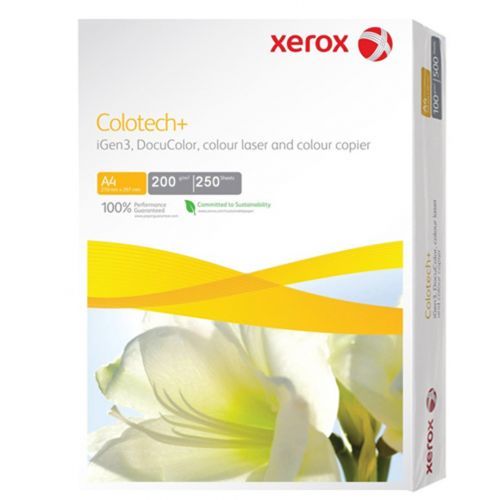 Бумага Xerox Colotech+, A4, 200 гр/м2, 250 листов в пачке / Бумага офисная премиум класса