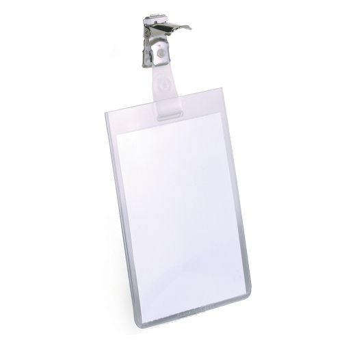 Бейдж вертикальный Durable, 60*90 мм, с поворотным клипом  / Бейджи