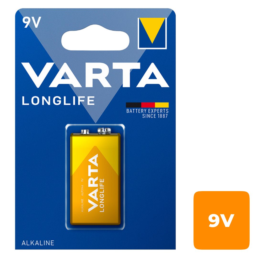 Батареялар Varta LONGLIFE E-Block крона 9V 6LR61, 9V, 1 дана, баға бір дана үшін