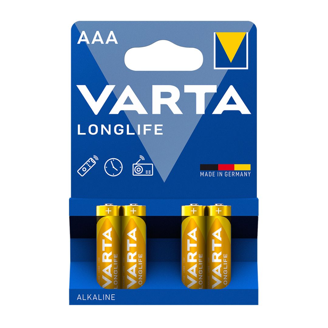 Батареялар Varta LONGLIFE Micro шынашақты AAA LR03, 1.5V, 4 дана, баға бір қаптамасы үшін