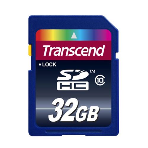 Карта памяти 32 Gb, Transcend, SDHC, 10 класс скорости / Карты памяти