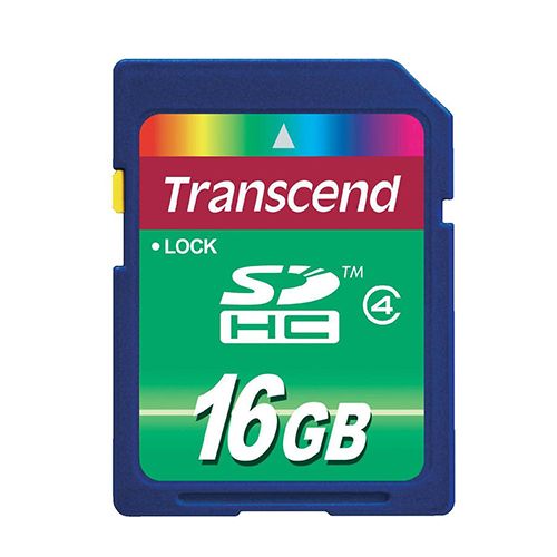 Карта памяти 16 Gb, Transcend, SDHC, 4 класс скорости / Карты памяти
