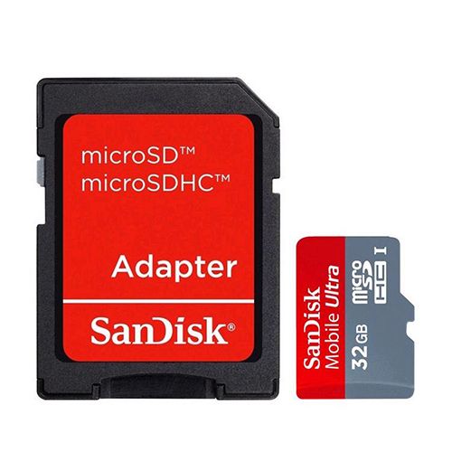 Карта памяти 32 Gb, SanDisk, micro SDHC, Memory Zone Android App, 10 класс скорости, с адаптером / Карты памяти