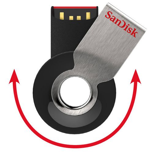 USB-флешка 16 Gb, SanDisk "Cruzer Orbit", USB 2.0, серый-черный