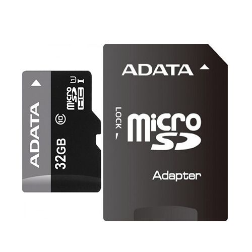 Карта памяти 32 Gb, Adata, micro SDHC, UHS-1 10 класс скорости, с адаптером / Карты памяти