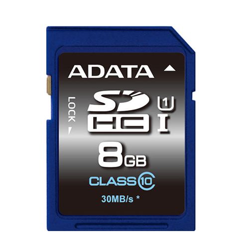 Карта памяти 8 GB, Adata, SDHC, UHS-1 10 класс скорости / Карты памяти