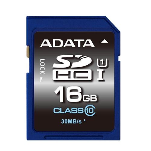 Карта памяти 16 Gb, Adata, SDHC, UHS-1 10 класс скорости / Карты памяти