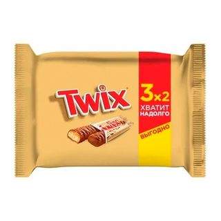 Шоколадные батончики Twix Мультипак, 3 шт/упак, 165 гр / Шоколад