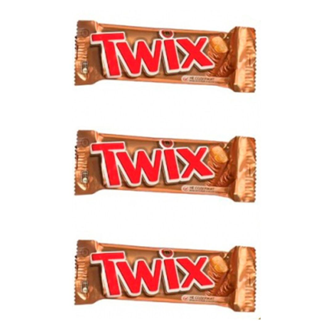 Шоколадные батончики Twix Мультипак, 3 шт/упак, 165 гр