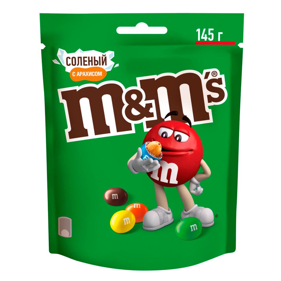 Шоколадты кәмпиттер M&M's, тұзды жержаңғақпен, 145 гр