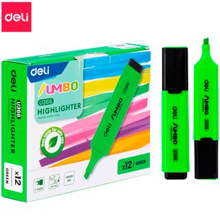 Текстмаркер Deli "U366", скошенный наконечник 1-5 мм, зеленый, цена за штуку / Текстовыделители