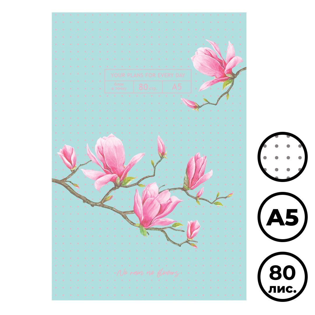 Записная книжка BG "Spring bloom", А5, 80 листов, матовая ламинация, блок в точку