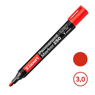 Перманентті маркер Luxor "Permanent Marker 250", ұшы оқ тәріздес, 1-3 мм, қызыл / Перманентті өшірілмейтін маркерлер