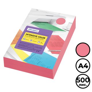 Бумага OfficeSpace "Intensive Color", А4, 80 г/м2, 500 листов, красный / Бумага цветная
