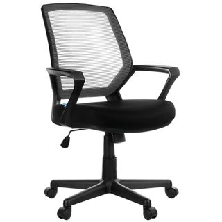 Кресло для персонала Helmi HL-M02 "Step", ткань, сетка, черное / Кресла для персонала
