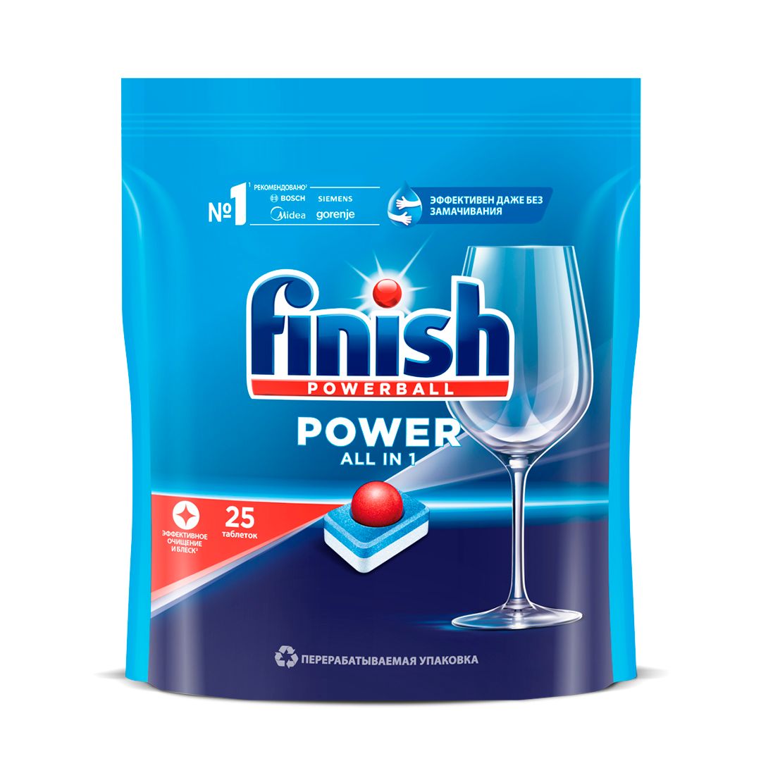 Таблетки для посудомоечных машин Finish "Power. All in 1", 25 таблеток