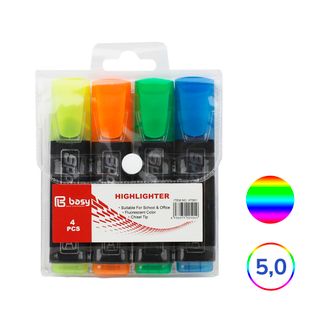 Мәтін бөлектеуіш маркерлер жинағы Basy "HT801", ұшы қиғашталған 1-5 мм, 4 түс / Мәтін бөлектеуіштер oe.kz Мәтін бөлектеуіш маркерлер жинағы Basy "HT801", ұшы қиғашталған 1-5 мм, 4 түс / Мәтін бөлектеуіштер