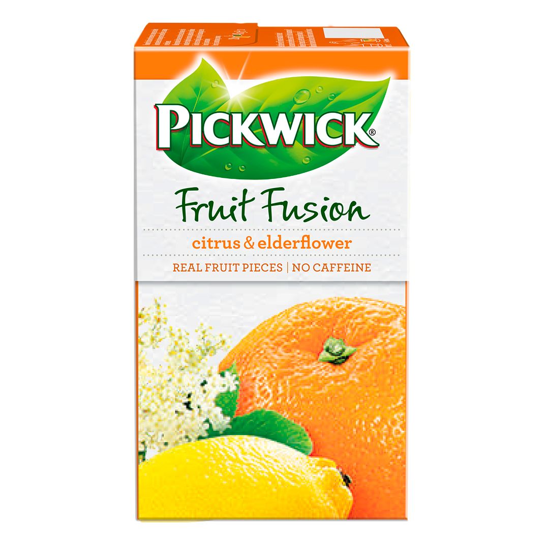 Чай Pickwick Fruit Fusion, травяной чай, цитрус и бузина, 20 пакетиков / Чай пакетированный