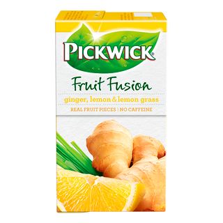 Чай Pickwick Fruit Fusion, травяной чай, имбирь и лемонграсс, 20 пакетиков / Чай пакетированный