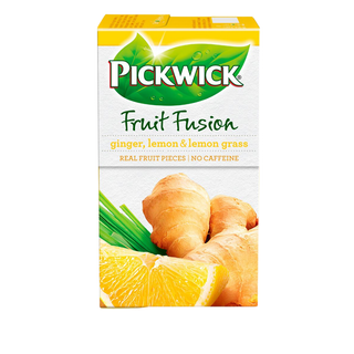 Шай Pickwick Fruit Fusion, шөп шай, зімбір және лемонграсс, 20 қалташа / Қалташалардағы шай