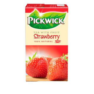 Шай Pickwick Strawberry, құлпынай қосылған қара шай, 20 қалташа / Қалташалардағы шай