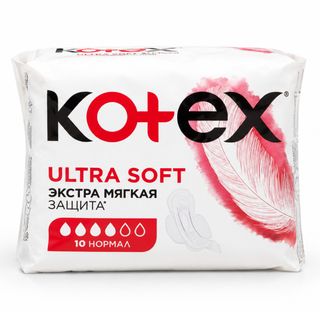 Kotex "Ultra Soft Нормал" гигиеналық төсемдері, күндізгі, 4 тамшы, 10 дана/қаптама / Женские гигиенические средства oe.kz Kotex "Ultra Soft Нормал" гигиеналық төсемдері, күндізгі, 4 тамшы, 10 дана/қаптама / Женские гигиенические средства