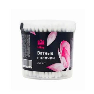 Ватные палочки Lillay, 200 шт., пластиковый стакан / Ватная продукция