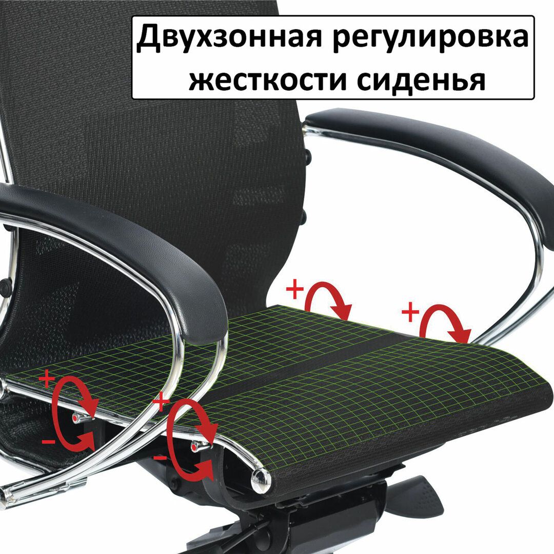 Кресло для руководителя Метта К-7 CH, сетка, белое / Кресла для руководителей №7