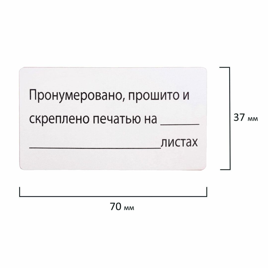 Этикетка самоклеящаяся Staff "Пронумеровано, прошито и скреплено", A4, 24 этикетки, 10 листов / Термоэтикетки, наклейки №3