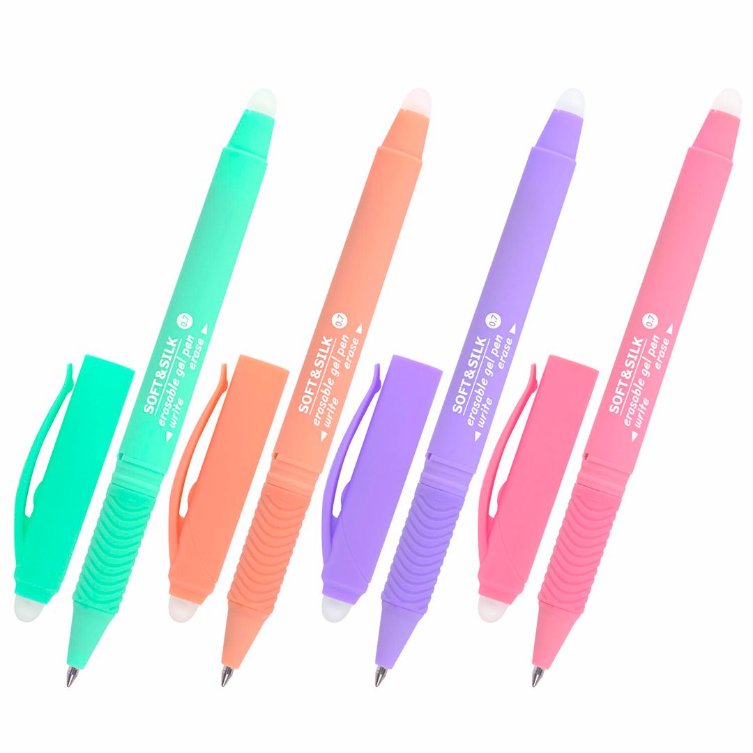 Ручка гелевая стираемая Brauberg "Soft&Silk Pastel", 0,7 мм, корпус ассорти, синяя / Ручки гелевые неавтоматические №2