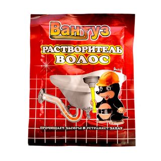 Средство для прочистки сточных труб Вантуз "Растворитель волос", 70 гр / Профессиональные средства для туалетов и ванных комнат