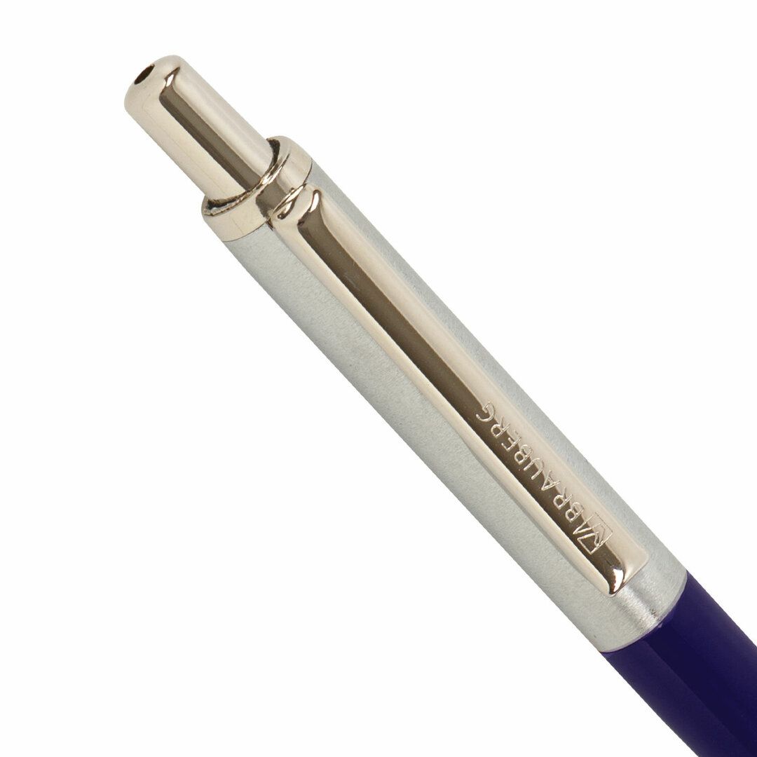 Ручка шариковая Brauberg "Soprano", 1 мм, корпус серебристый с синим, синяя / Ручки премиум-класса №5