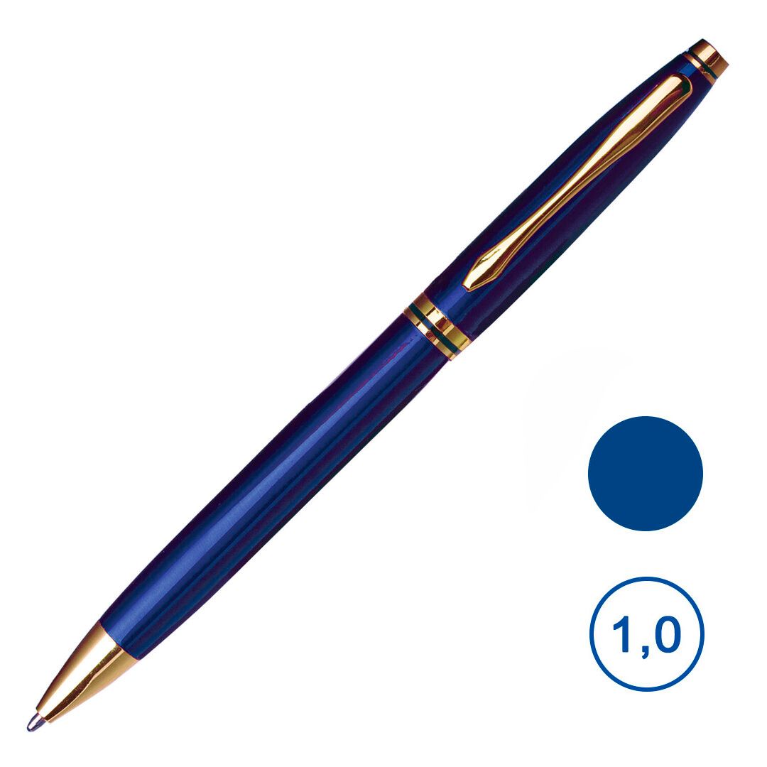 Ручка шариковая Brauberg "De Luxe Blue", 1 мм, синяя / Ручки премиум-класса