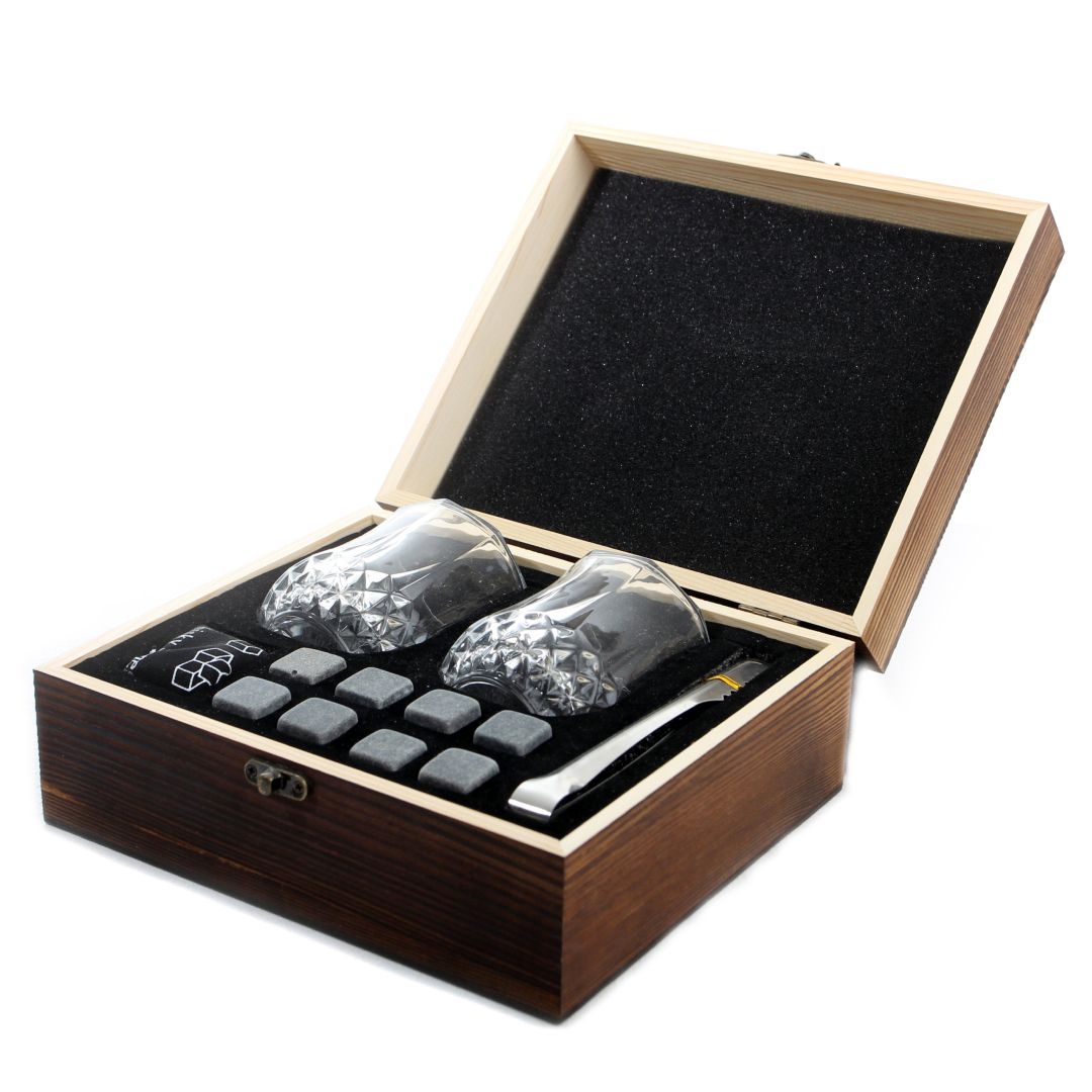 Набор для виски Amiro Bar Set ABS-202W, 300 мл, камни, щипцы / Посуда столовая