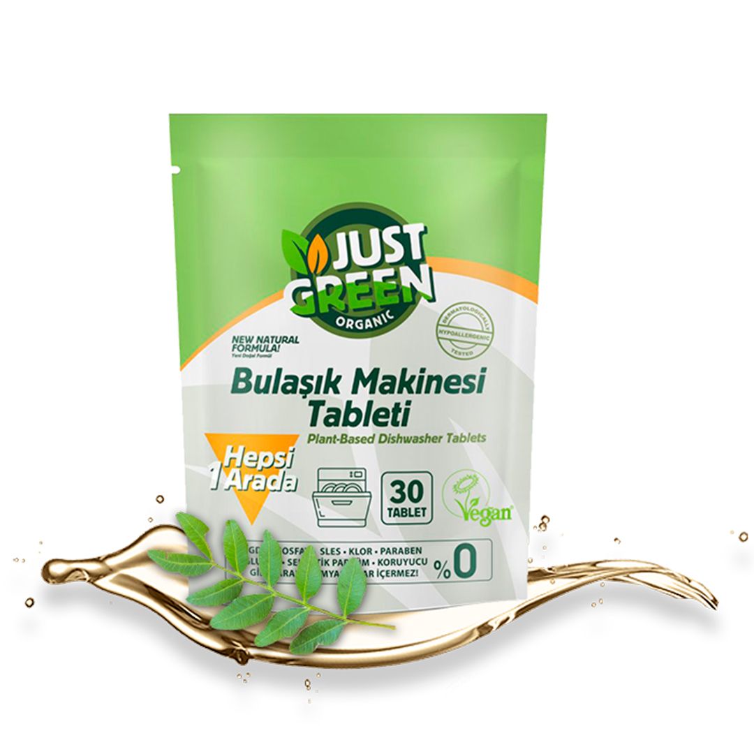 Ыдыс жуғыш машинаға арналған таблеткалар Just Green Organic, 30 таблеток, 480 гр