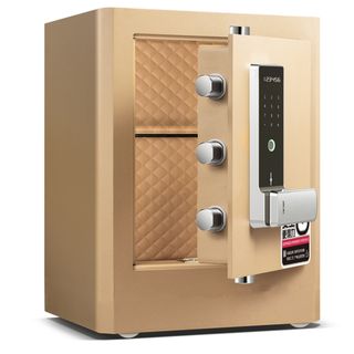 Сейф Deli "4115G", биометрический + электронный код + ключ, 510*380*340 мм, 56 кг, золото / Сейфы