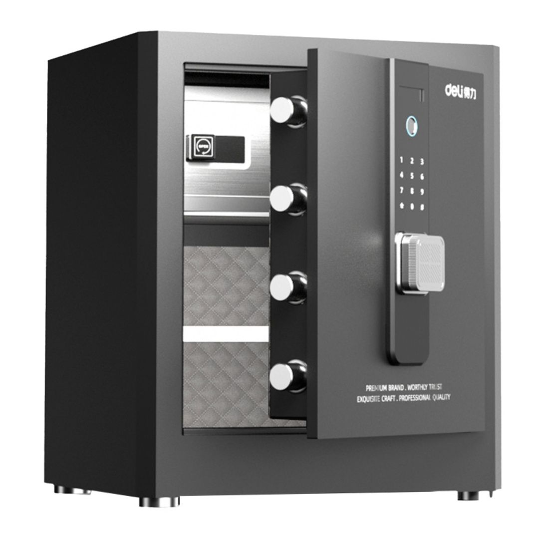 Сейф Deli "AE580-Z", биометрический + электронный код + ключ, 450*380*320 мм, 22 кг / Сейфы