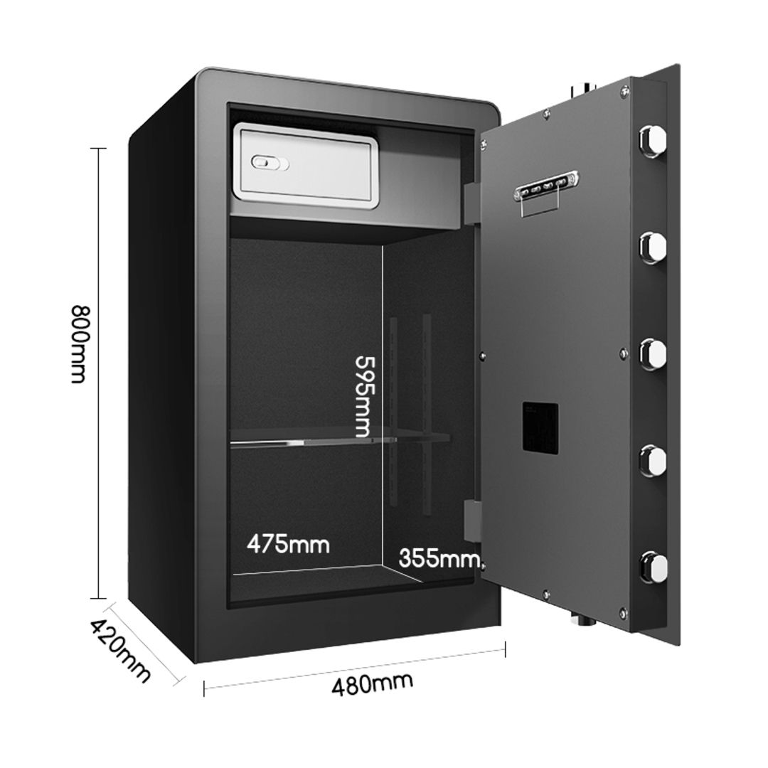 Сейф Deli "ET553", электронды код + кілт, 800*480*420 мм, 49 кг