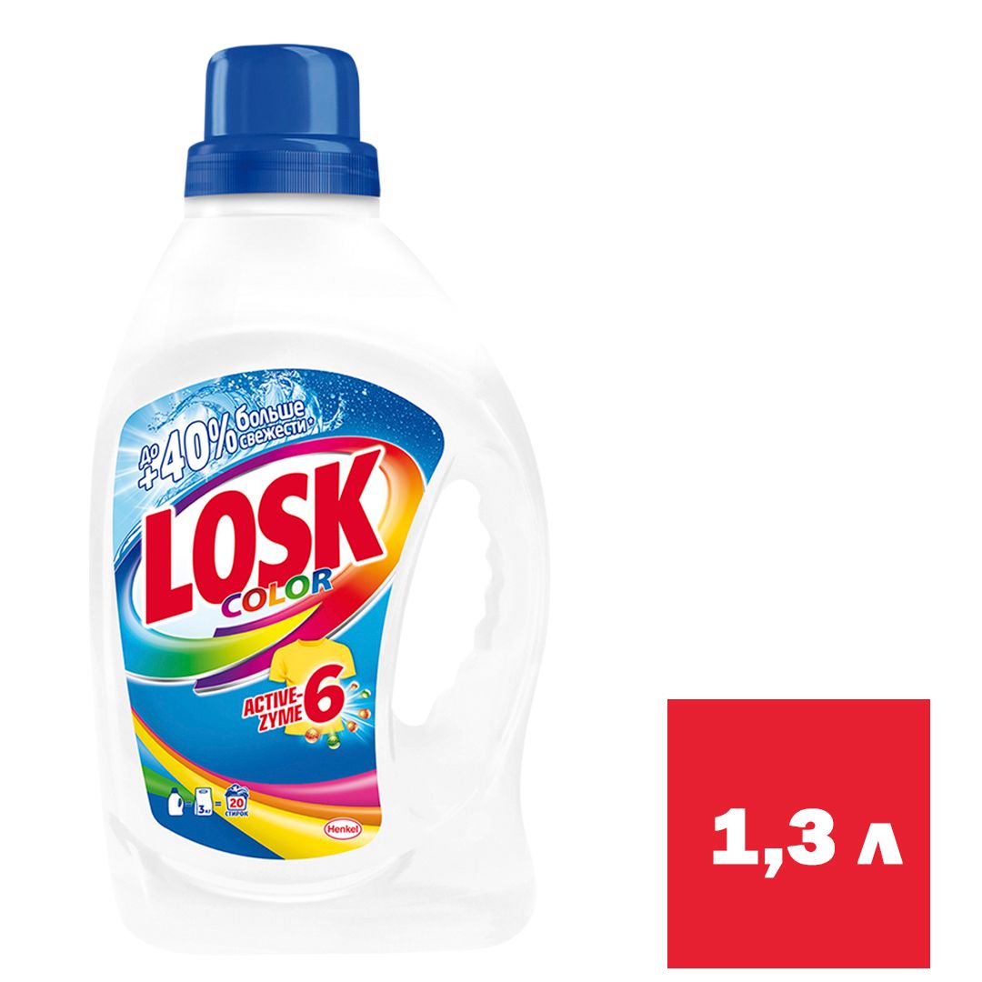 Гель для стирки Losk "Color", концентрат для цветного, 1300 мл / Стиральные порошки