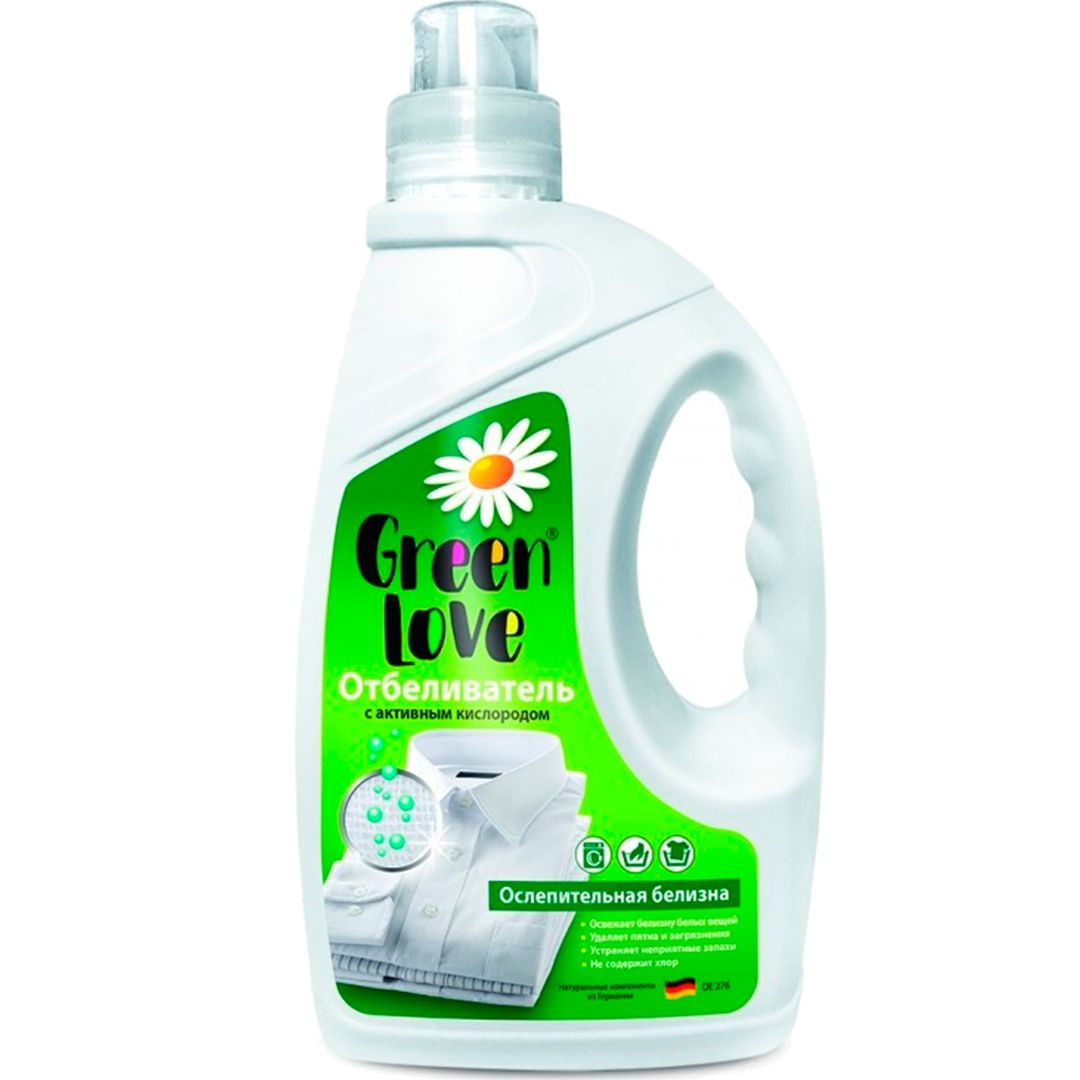 Гель для стирки GreenLove, отбеливающее, 1350 мл / Стиральные порошки