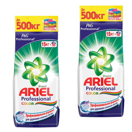 Комплект стирального порошка Ariel Автомат Color Expert Professional, 15 кг, в комплекте 2 пачки / Стиральные порошки