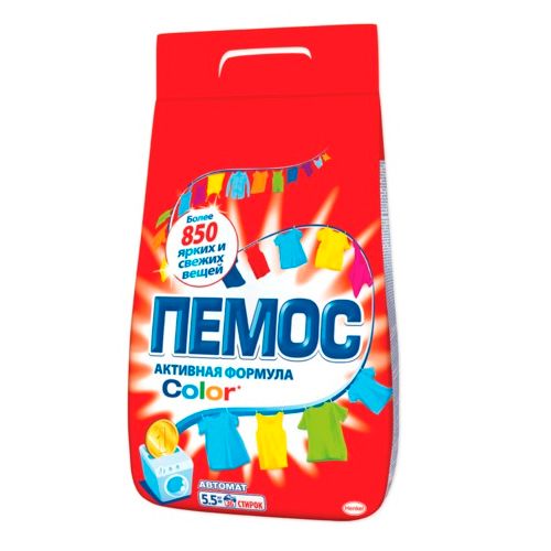 Стиральный порошок Пемос Автомат "Color", 5,5 кг, мягкая упаковка / Стиральные порошки