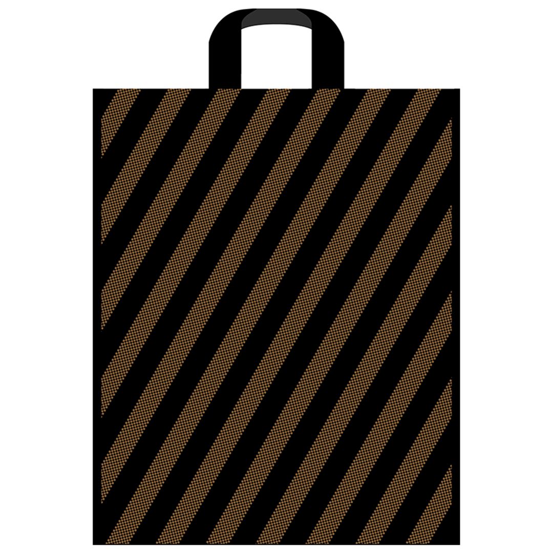 Пакет с петлевой ручкой Артпласт "Полоса", 38*45 см, черный, 50 шт / Пакеты-майка