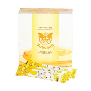 Мёд порционный Sun Bee "Алтайский", натуральный, в стиках, 10 гр, 24 шт/упак / Мед, варенье, сиропы