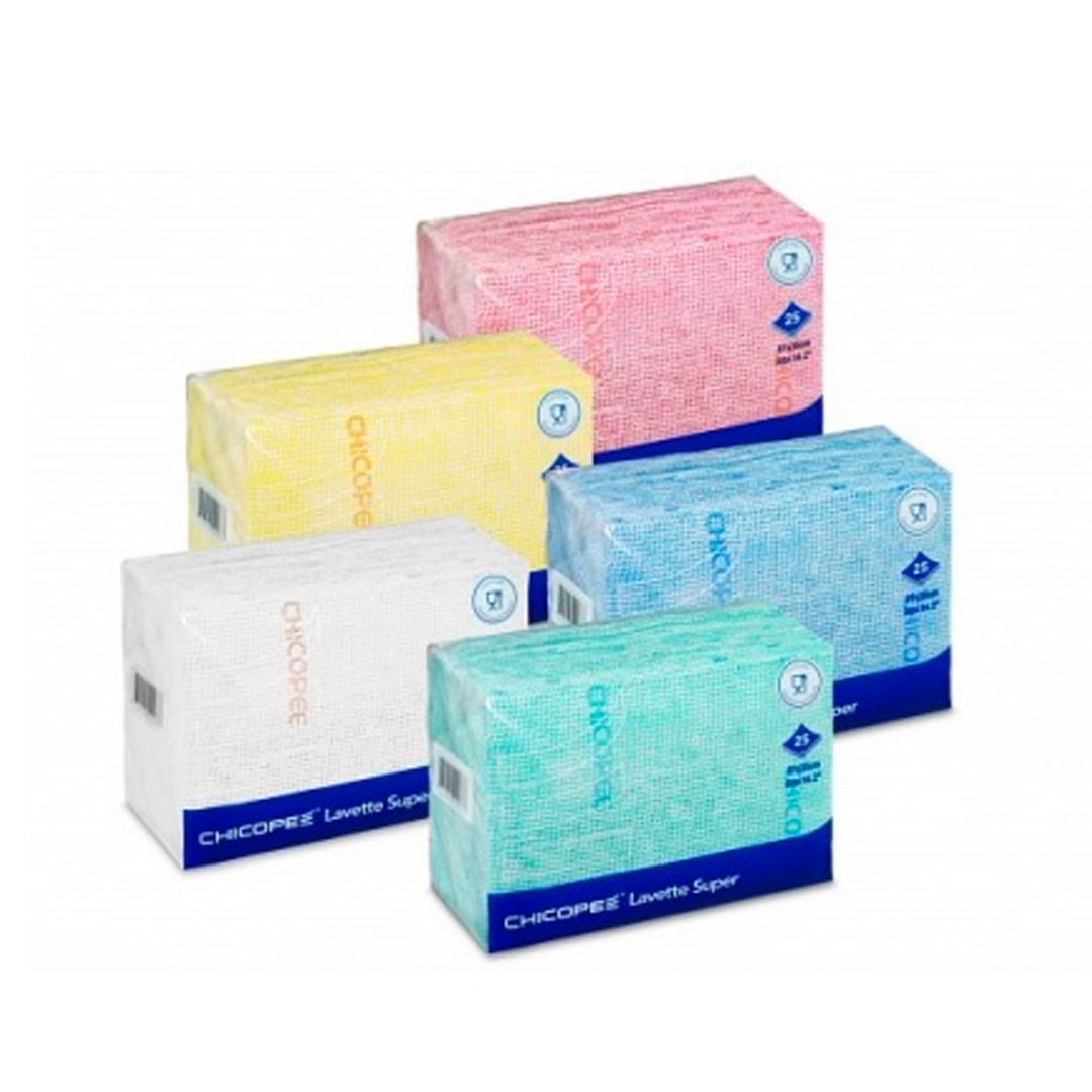 Салфетки из нетканного материала Chicopee "Lavette Super", размер 34*36 см, 25 шт., желтые / Салфетки хозяйственные