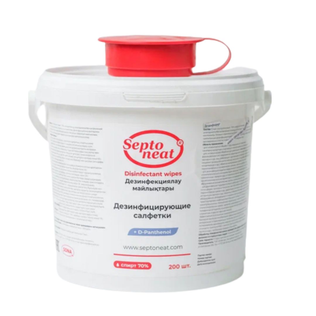 Салфетки влажные SONA lab "Septoneat", дезинфицирующие, 200 штук в упаковке / Салфетки влажные косметические oe.kz Салфетки влажные SONA lab "Septoneat", дезинфицирующие, 200 штук в упаковке / Салфетки влажные косметические