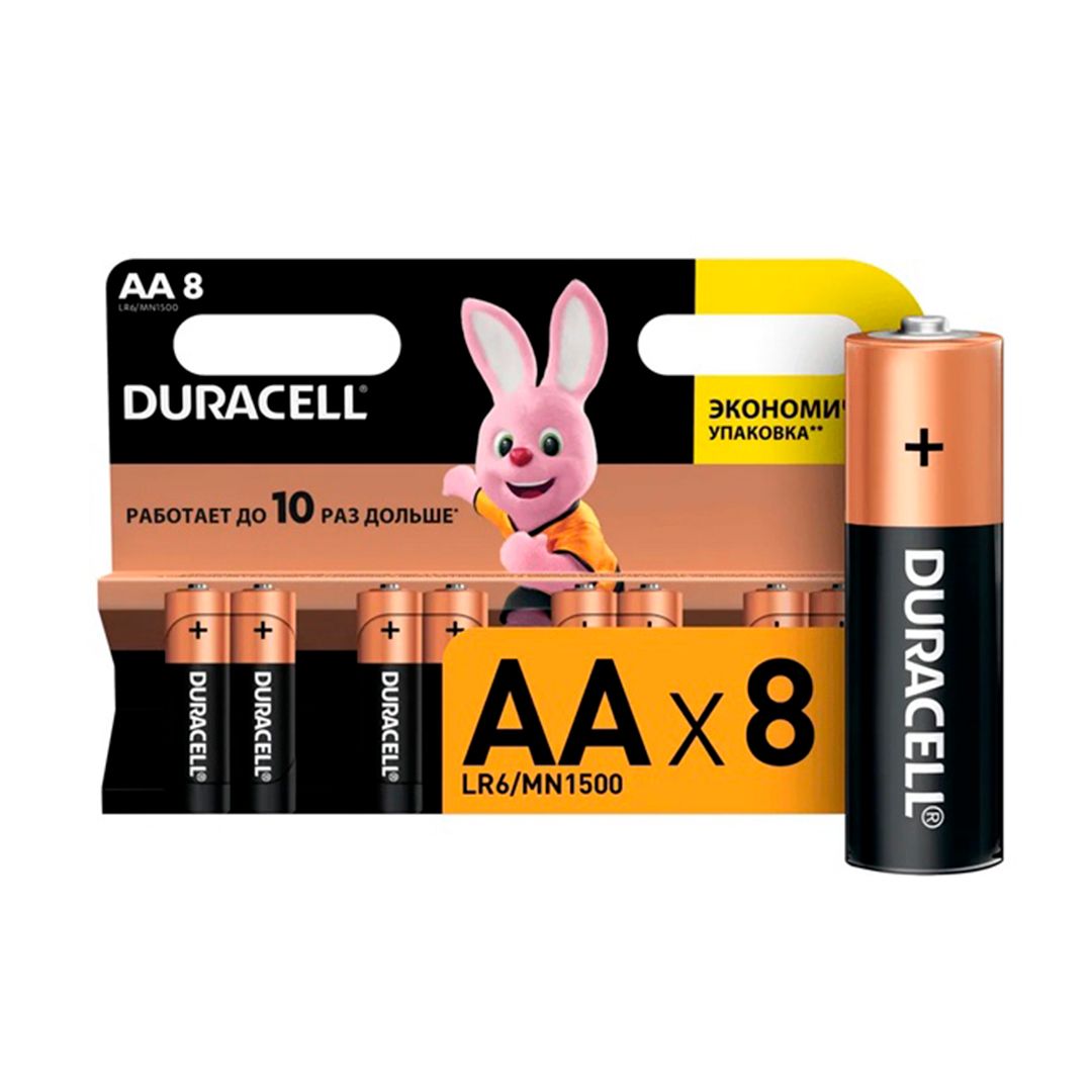 Батарейки Duracell Optimum пальчиковые АА LR6-8BL, 1.5 V, 8 шт./уп., цена за упаковку