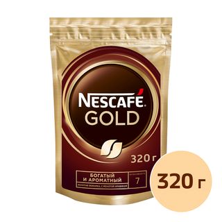 Ерігіш кофе Nescafe Gold, 320 гр, вакуум қаптама / Ерігіш кофе