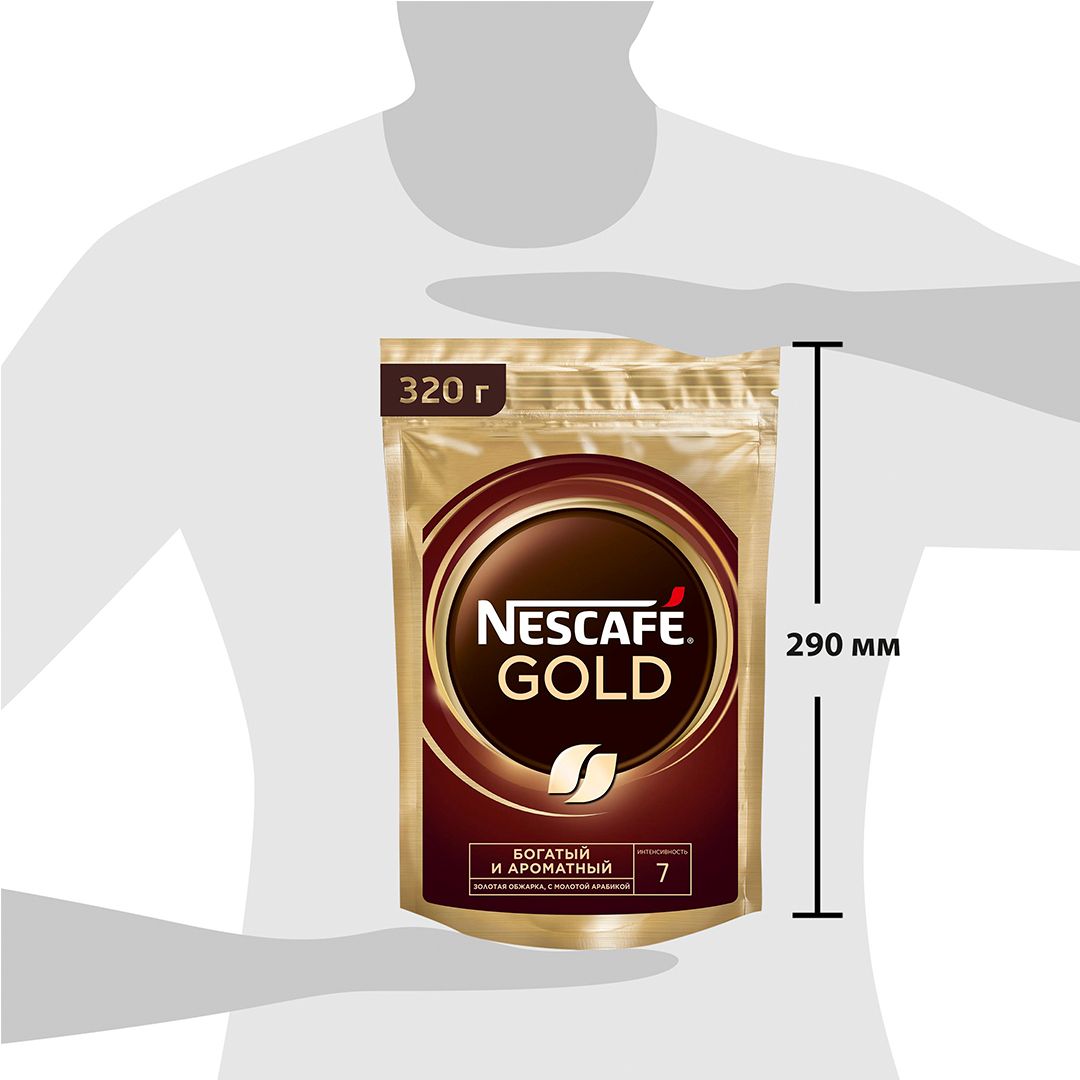 Ерігіш кофе Nescafe Gold, 320 гр, вакуум қаптама / Ерігіш кофе №7