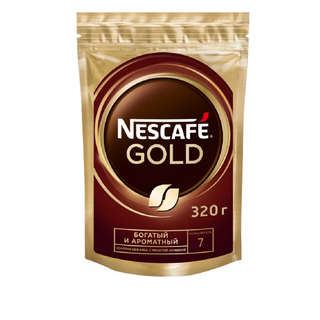 Ерігіш кофе Nescafe Gold, 320 гр, вакуум қаптама / Ерігіш кофе